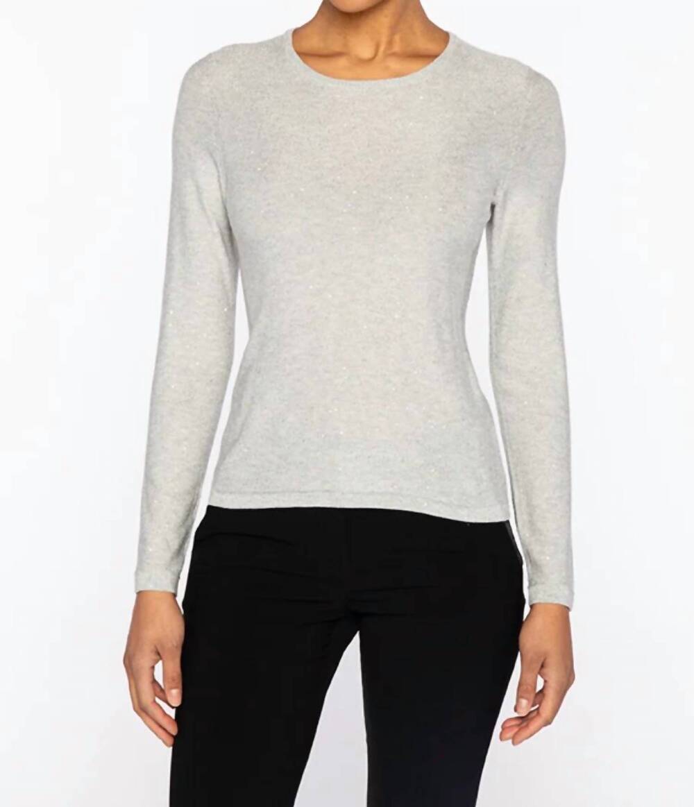 NEW KINROSS sequin crew sweater in silver